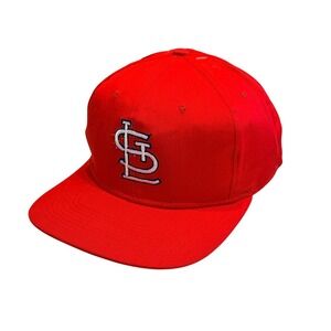 Vtg 1990's Louis Cardinals Logo 7 Snapback Hat Cap Red MLB New Deadstock